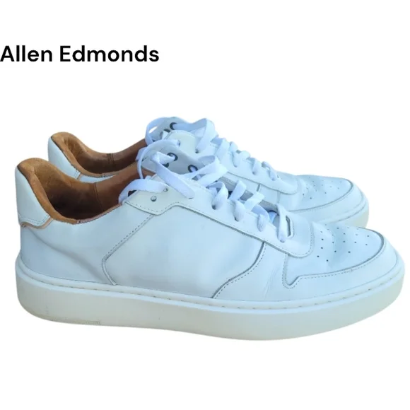 Allen Edmonds Owen White Leather Casual Athletic Sneaker Tennis Shoe Men 11 D - Picture 5 of 14